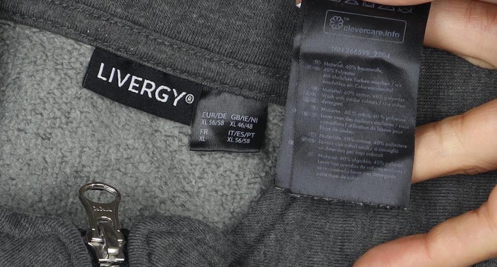 Additional view of Livegy Men’s Grey XL 1/4 Zip Fleece Lined High Neck Sweatshirt NYC