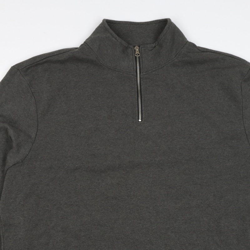 Additional view of Livegy Men’s Grey XL 1/4 Zip Fleece Lined High Neck Sweatshirt NYC