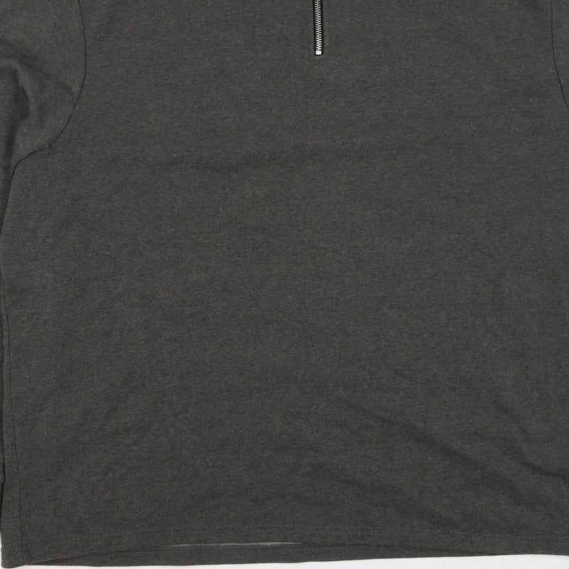 Additional view of Livegy Men’s Grey XL 1/4 Zip Fleece Lined High Neck Sweatshirt NYC