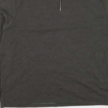Additional view of Livegy Men’s Grey XL 1/4 Zip Fleece Lined High Neck Sweatshirt NYC