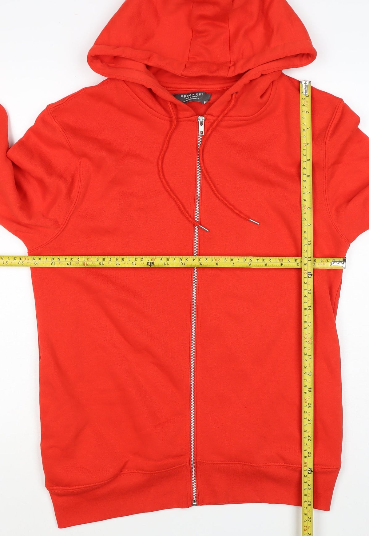 Primark Premium Men’s Red M Full Zip Hoodie Drawstring Pockets