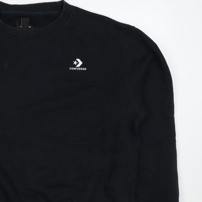 Converse Women’s Black M Logo Crew Neck Pullover Sweatshirt
