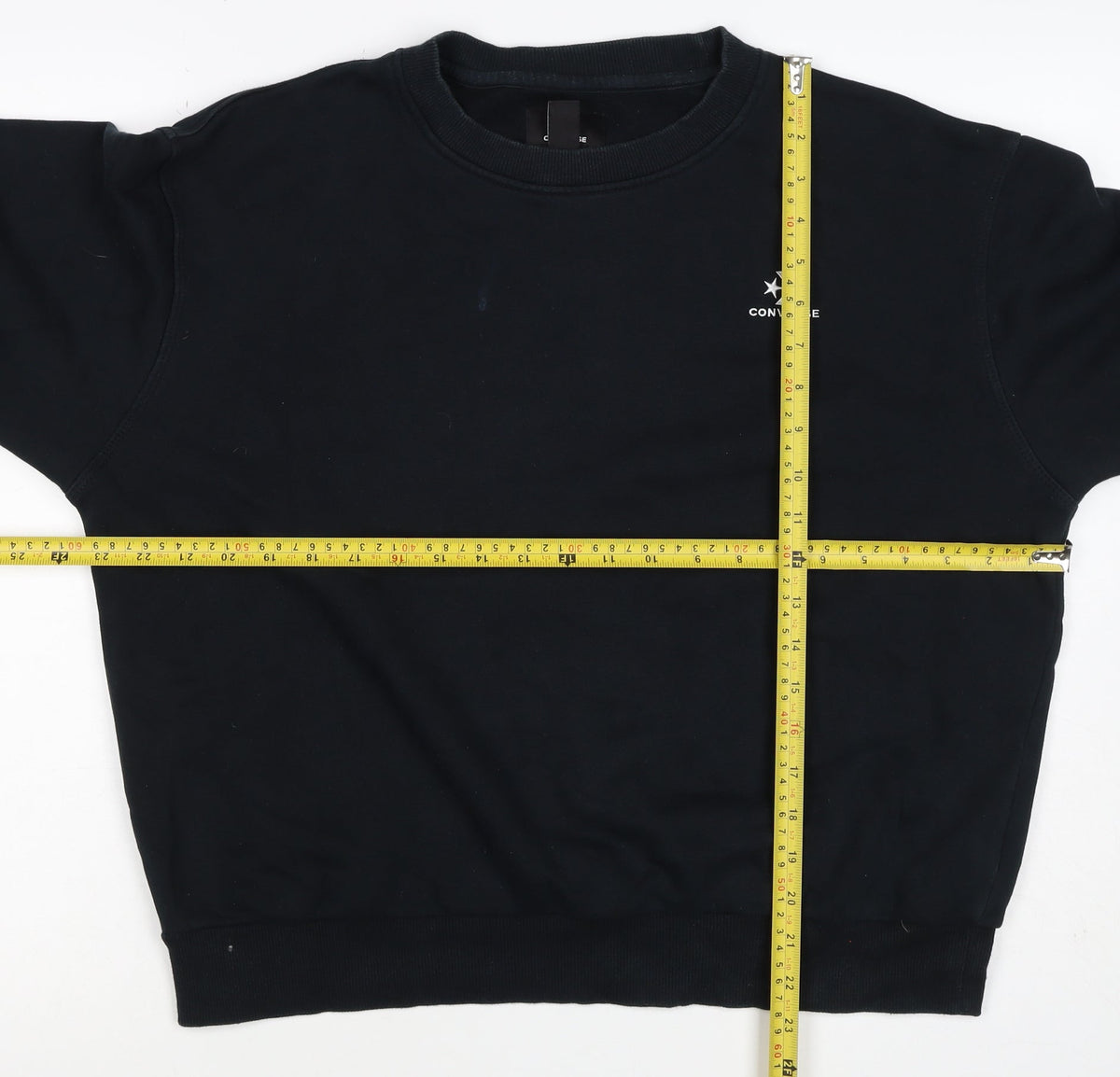 Converse Women’s Black M Logo Crew Neck Pullover Sweatshirt