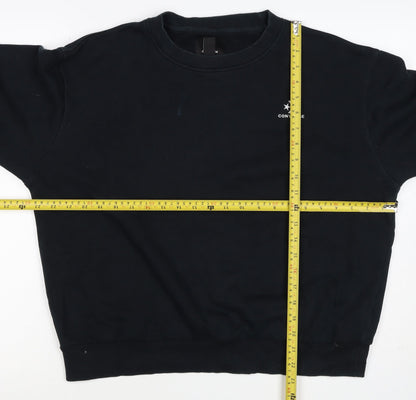 Converse Women’s Black M Logo Crew Neck Pullover Sweatshirt