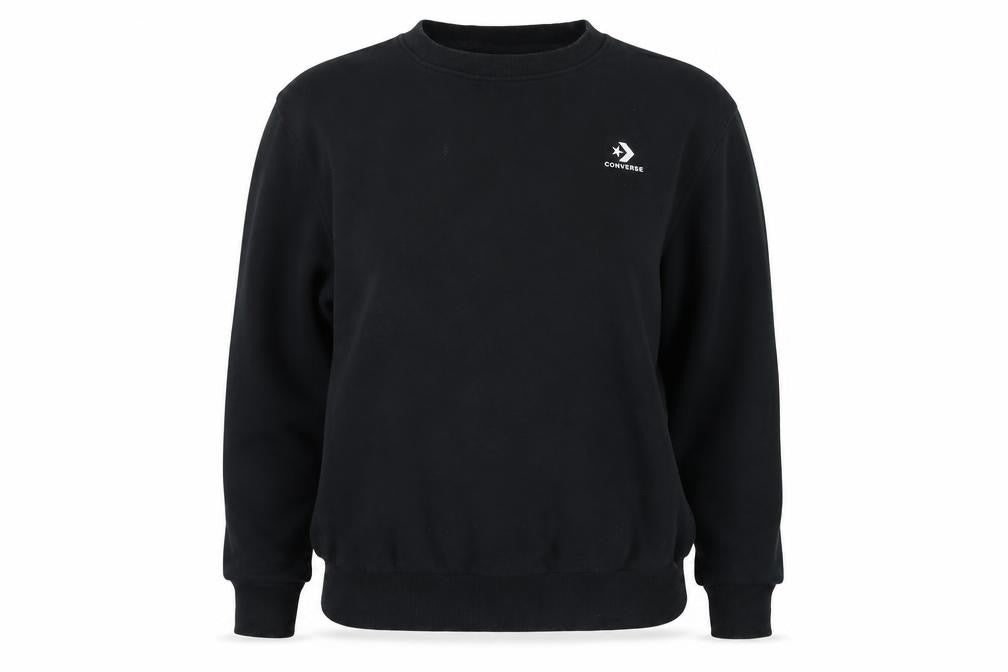 Converse Women’s Black M Logo Crew Neck Pullover Sweatshirt