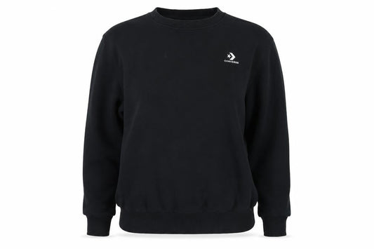 Converse Women’s Black M Logo Crew Neck Pullover Sweatshirt