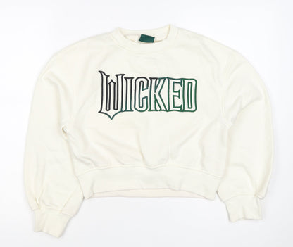 Wicked Girls Ivory Embroidered Logo Pullover Jumper 11-12 Years