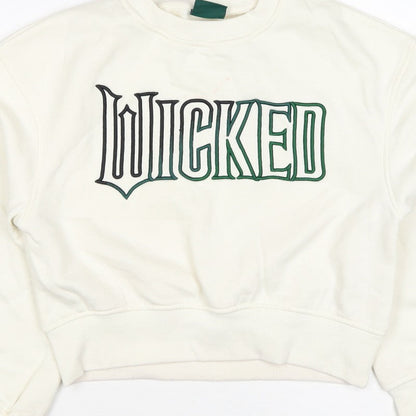 Wicked Girls Ivory Embroidered Logo Pullover Jumper 11-12 Years