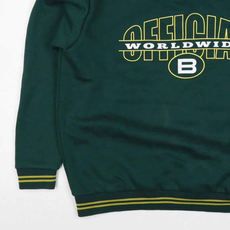 boohooMAN Men’s Green M V-Neck Graphic Print Pullover Sweatshirt