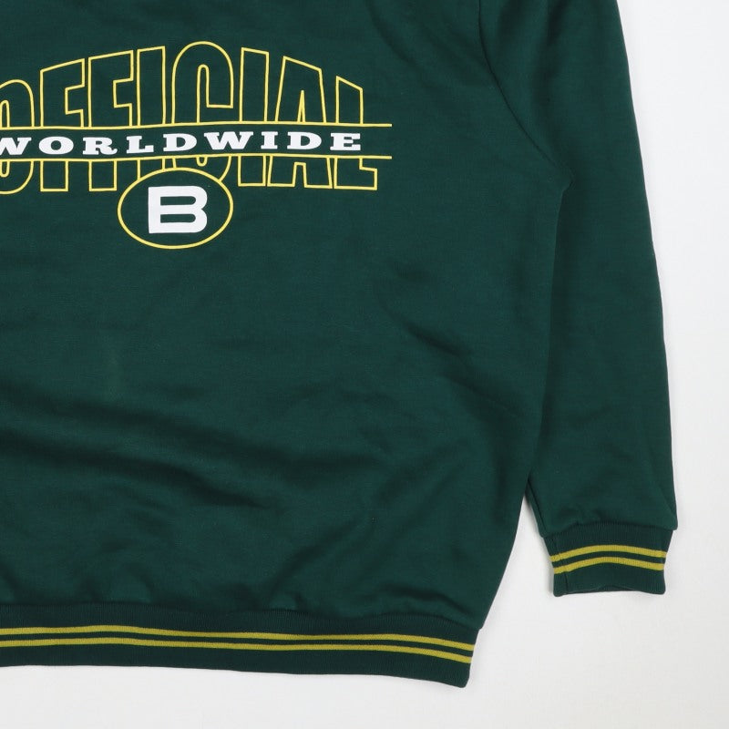 boohooMAN Men’s Green M V-Neck Graphic Print Pullover Sweatshirt