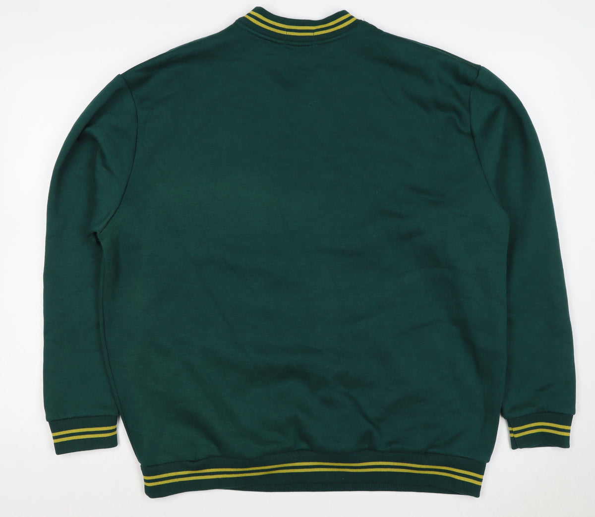 boohooMAN Men’s Green M V-Neck Graphic Print Pullover Sweatshirt