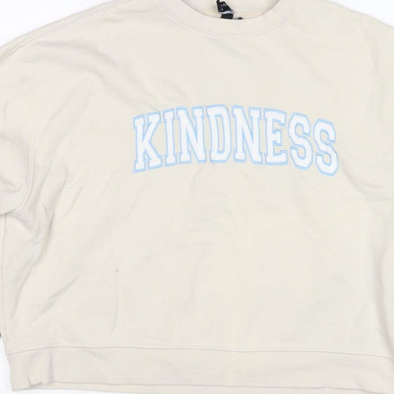 Nobody's Child Women’s Ivory M Kindness Embroidered Sweatshirt
