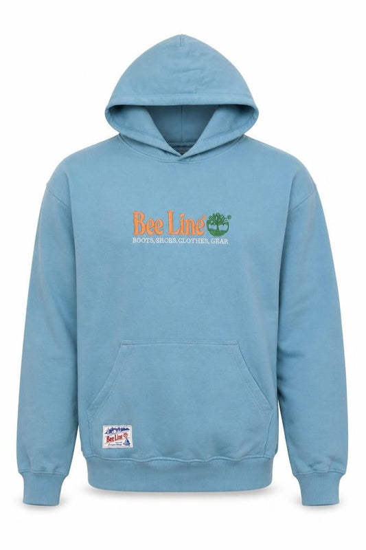 Front view of Bee Line Billionaire boys’ club men's blue l relaxed pullover hoodie