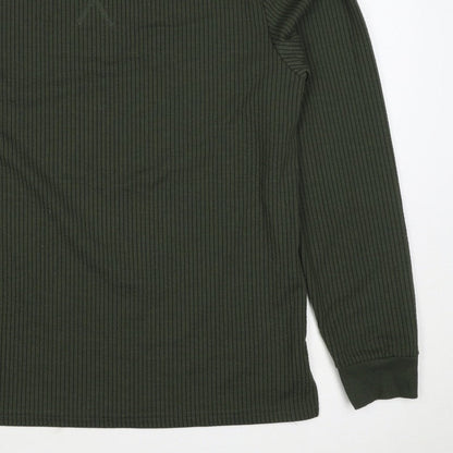 Primark Men’s Green M Ribbed Crew Neck Pullover Sweatshirt