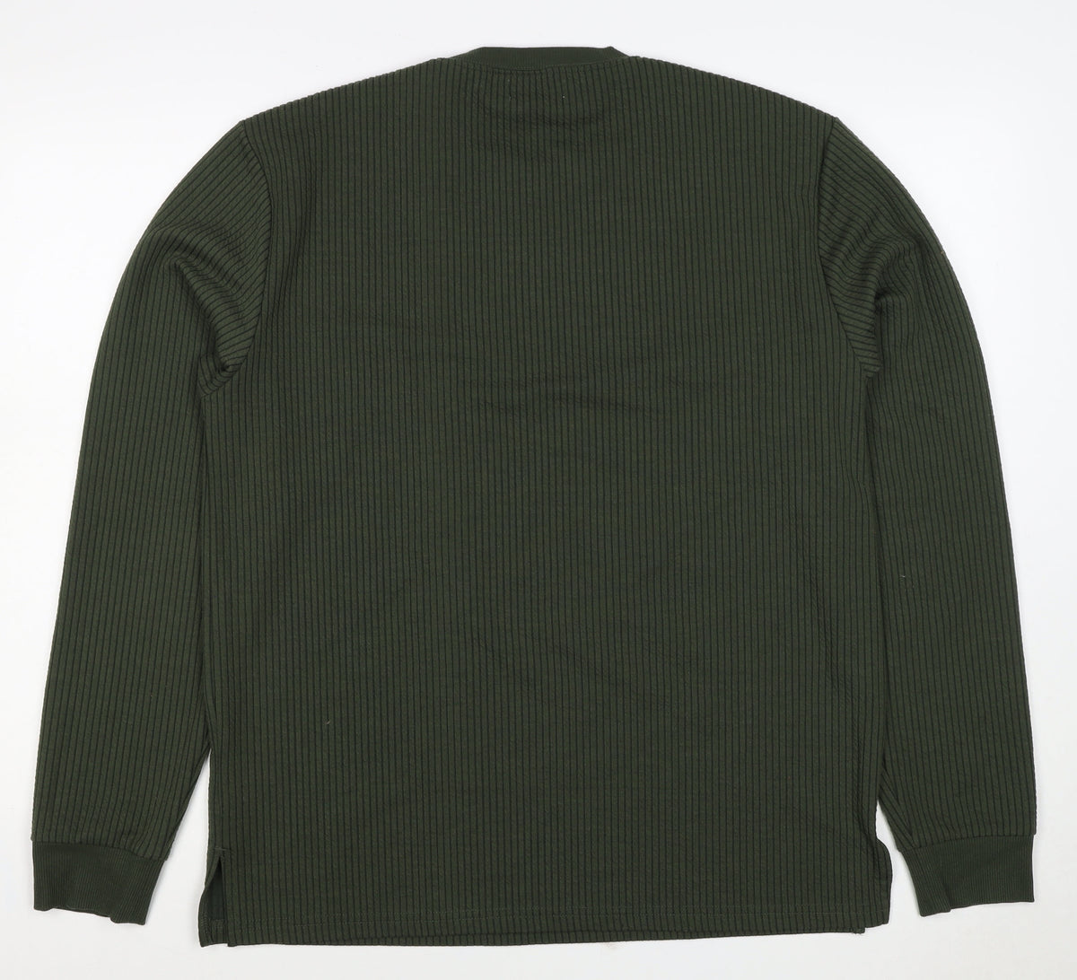 Primark Men’s Green M Ribbed Crew Neck Pullover Sweatshirt