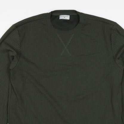 Primark Men’s Green M Ribbed Crew Neck Pullover Sweatshirt