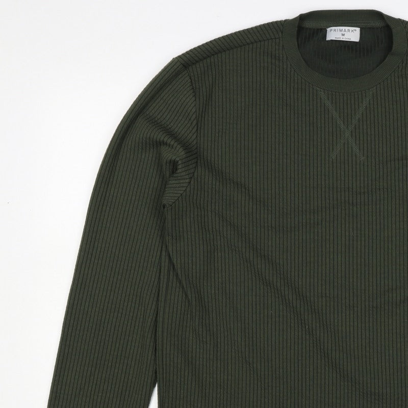 Primark Men’s Green M Ribbed Crew Neck Pullover Sweatshirt
