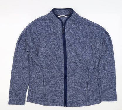 Tu Women Blue Size 12 Basic Full Zip Fleece Jacket with Pockets