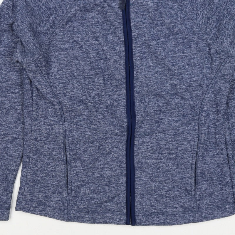 Tu Women Blue Size 12 Basic Full Zip Fleece Jacket with Pockets