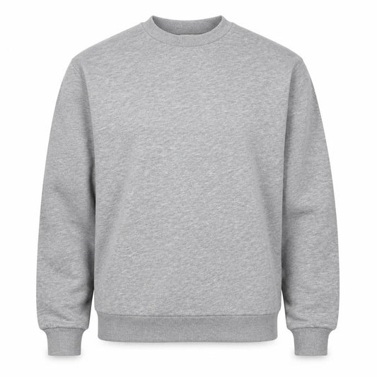 Front view of ASOS Design Men’s Grey XS Crew Neck Fleece Pullover Sweatshirt