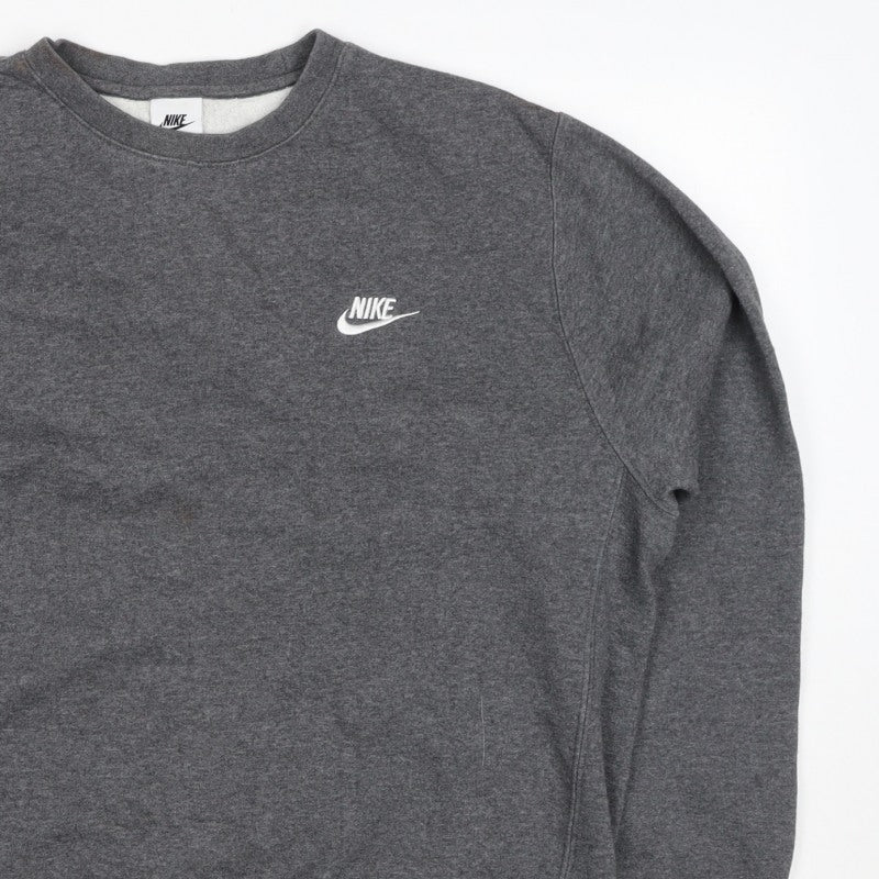 Nike Men’s Grey M Pullover Crew Neck Logo Sweatshirt