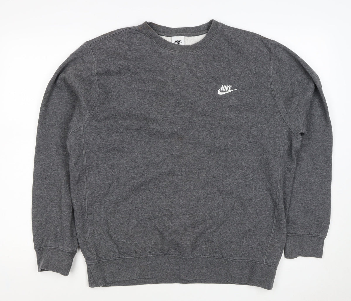Nike Men’s Grey M Pullover Crew Neck Logo Sweatshirt