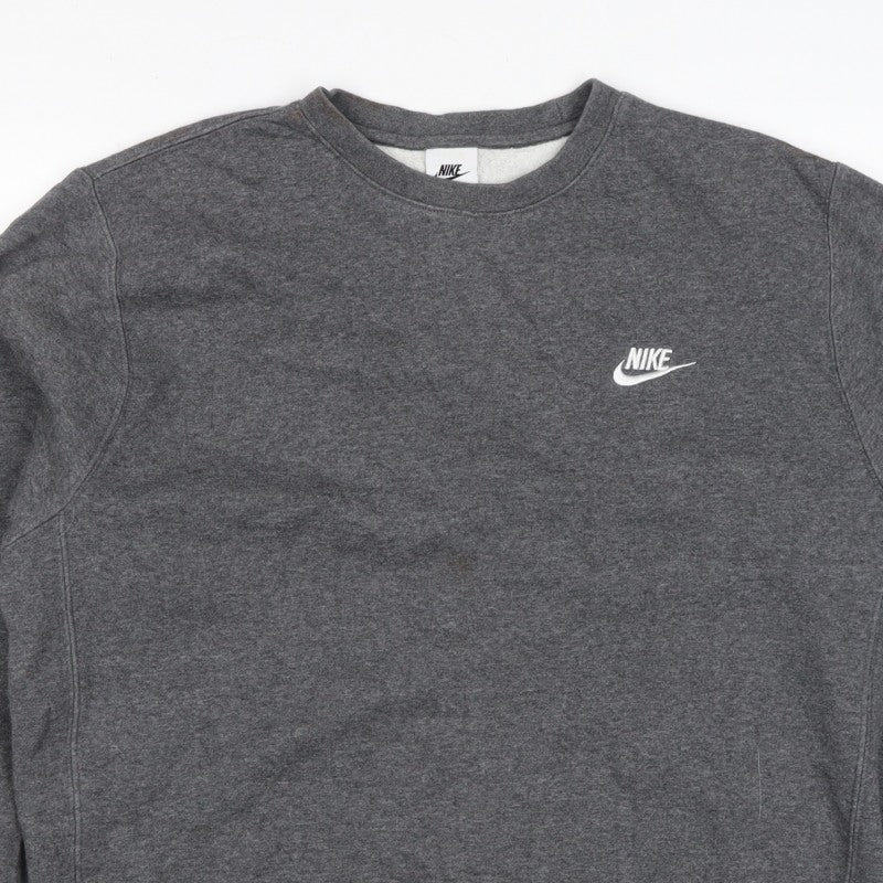 Nike Men’s Grey M Pullover Crew Neck Logo Sweatshirt