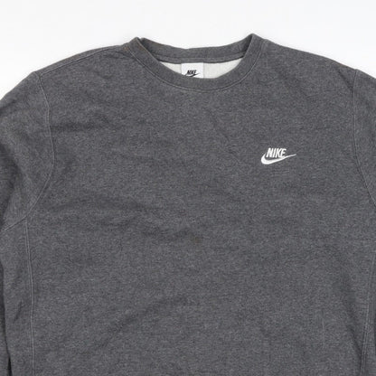 Nike Men’s Grey M Pullover Crew Neck Logo Sweatshirt