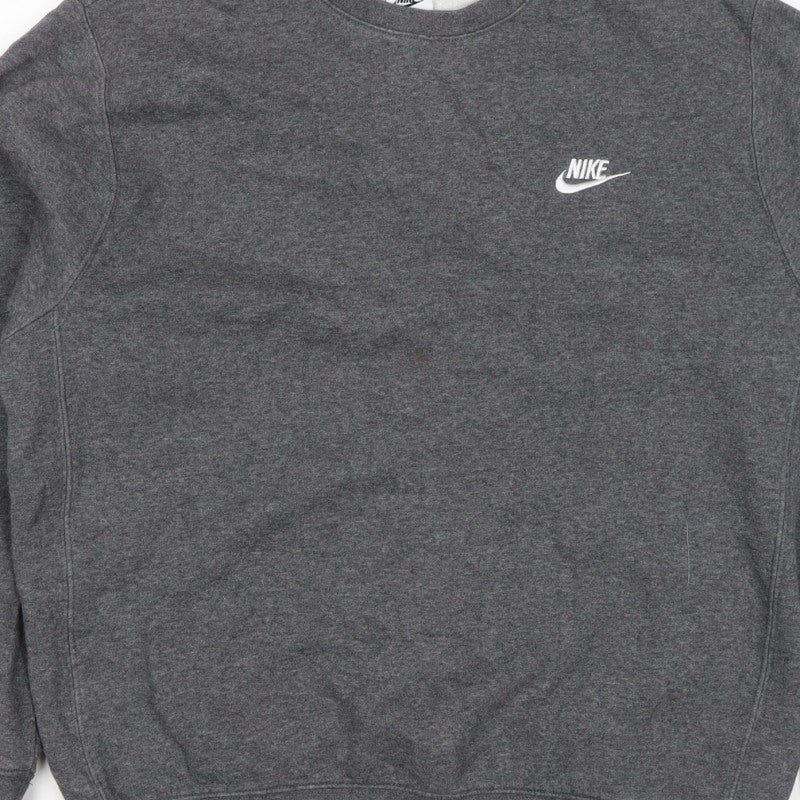 Nike Men’s Grey M Pullover Crew Neck Logo Sweatshirt