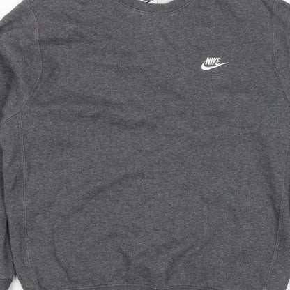 Nike Men’s Grey M Pullover Crew Neck Logo Sweatshirt