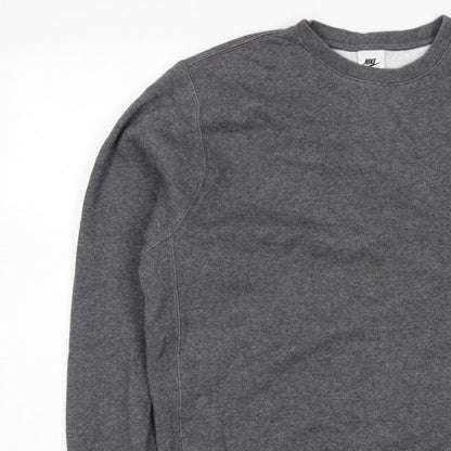 Nike Men’s Grey M Pullover Crew Neck Logo Sweatshirt