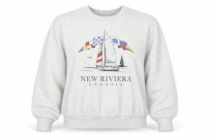 Hollister Women’s Grey S Nautical Croatia Graphic Pullover Sweatshirt