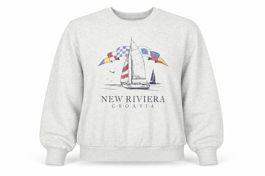 Hollister Women’s Grey S Nautical Croatia Graphic Pullover Sweatshirt