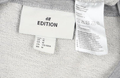 H&M Edition Men’s Grey M Crew Neck Cotton Silk Pullover Sweatshirt