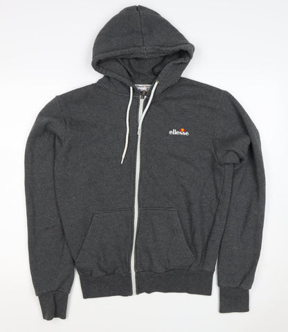 Ellesse Men’s Grey Small Full Zip Logo Hoodie Sports Fleece