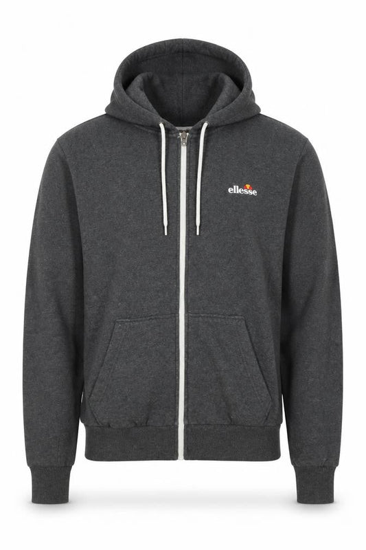 Ellesse Men’s Grey Small Full Zip Logo Hoodie Sports Fleece