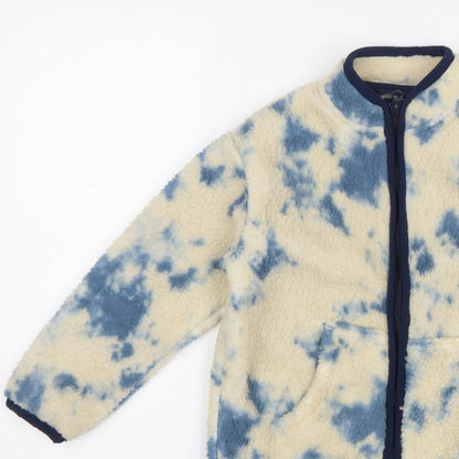 Lily & Dan Boys Blue Ivory Fleece Jacket 7-8 Years Full Zip