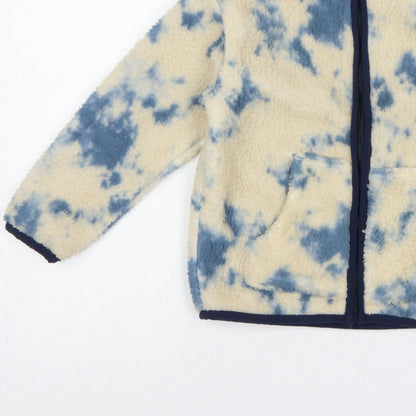 Lily & Dan Boys Blue Ivory Fleece Jacket 7-8 Years Full Zip