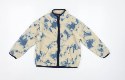 Lily & Dan Boys Blue Ivory Fleece Jacket 7-8 Years Full Zip