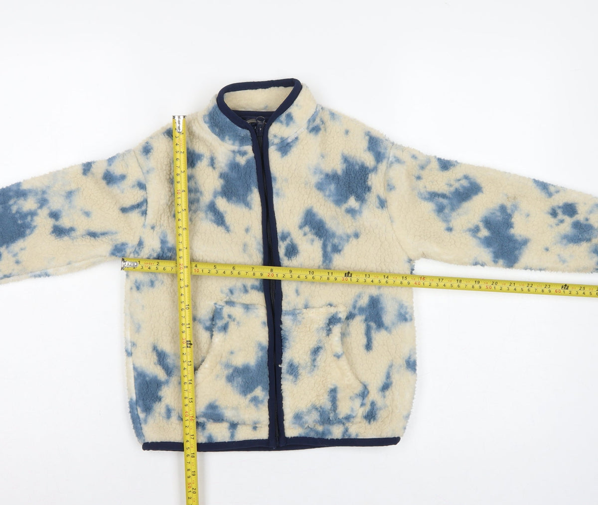 Lily & Dan Boys Blue Ivory Fleece Jacket 7-8 Years Full Zip
