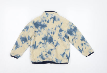 Lily & Dan Boys Blue Ivory Fleece Jacket 7-8 Years Full Zip