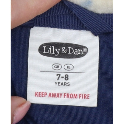 Lily & Dan Boys Blue Ivory Fleece Jacket 7-8 Years Full Zip