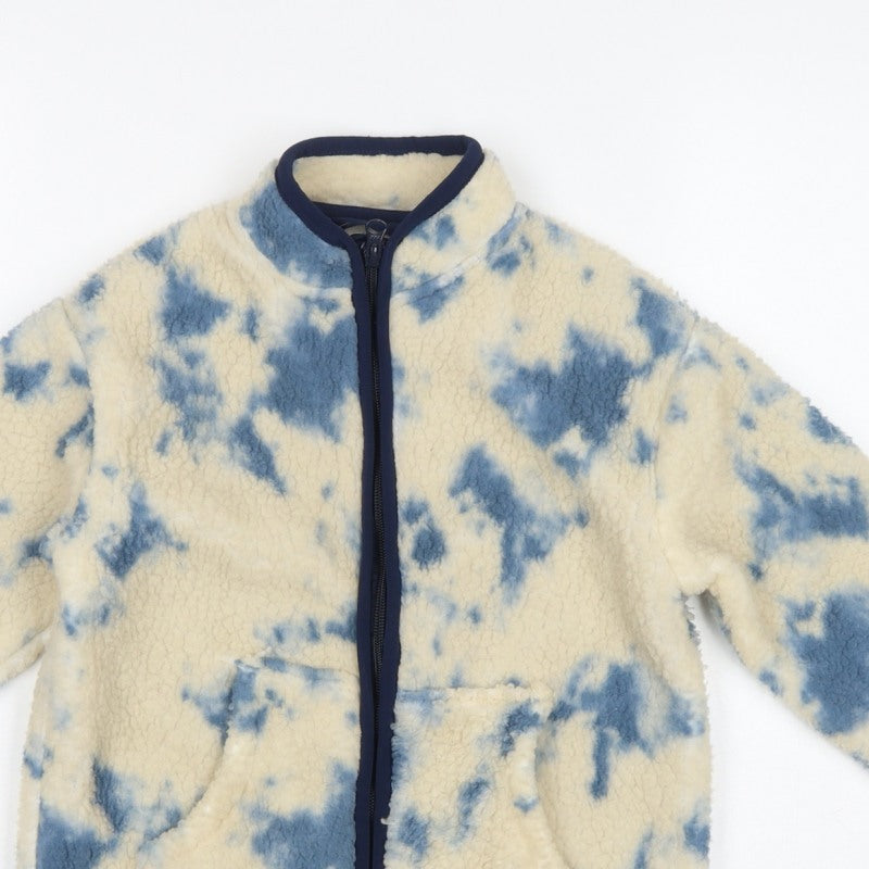 Lily & Dan Boys Blue Ivory Fleece Jacket 7-8 Years Full Zip