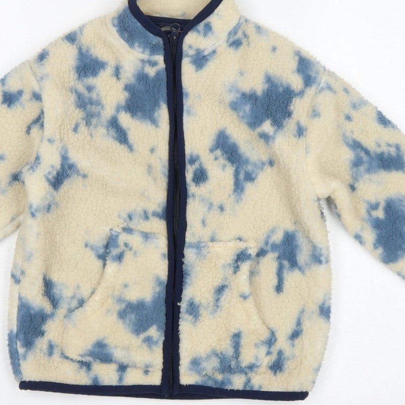 Lily & Dan Boys Blue Ivory Fleece Jacket 7-8 Years Full Zip
