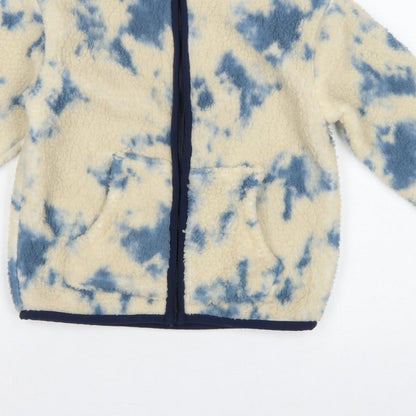 Lily & Dan Boys Blue Ivory Fleece Jacket 7-8 Years Full Zip