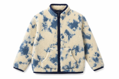 Lily & Dan Boys Blue Ivory Fleece Jacket 7-8 Years Full Zip