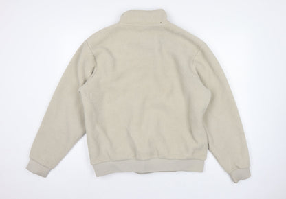 Sonneti London Men's Beige M Pullover 1/4 Zip Borg Fleece Sweatshirt