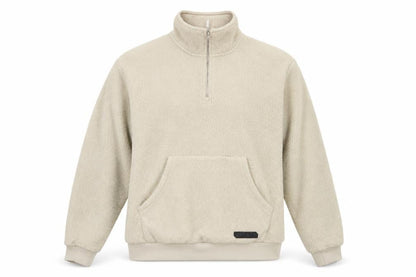 Sonneti London Men's Beige M Pullover 1/4 Zip Borg Fleece Sweatshirt