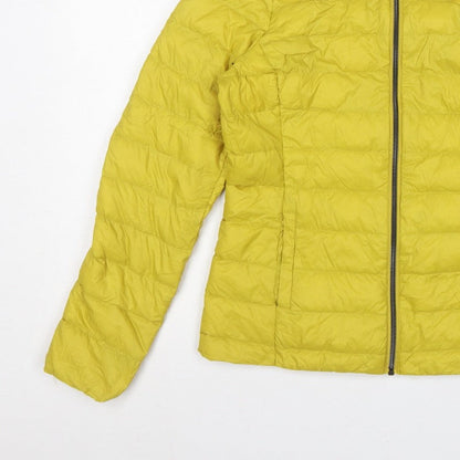 Marks & Spencer Women Yellow UK 10 Down Puffer Jacket Quilted Zip
