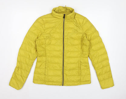 Marks & Spencer Women Yellow UK 10 Down Puffer Jacket Quilted Zip